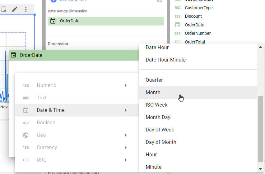 Figure 33. Changing the OrderType data type