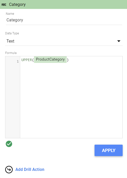 Figure 45. Using a function in a formula
