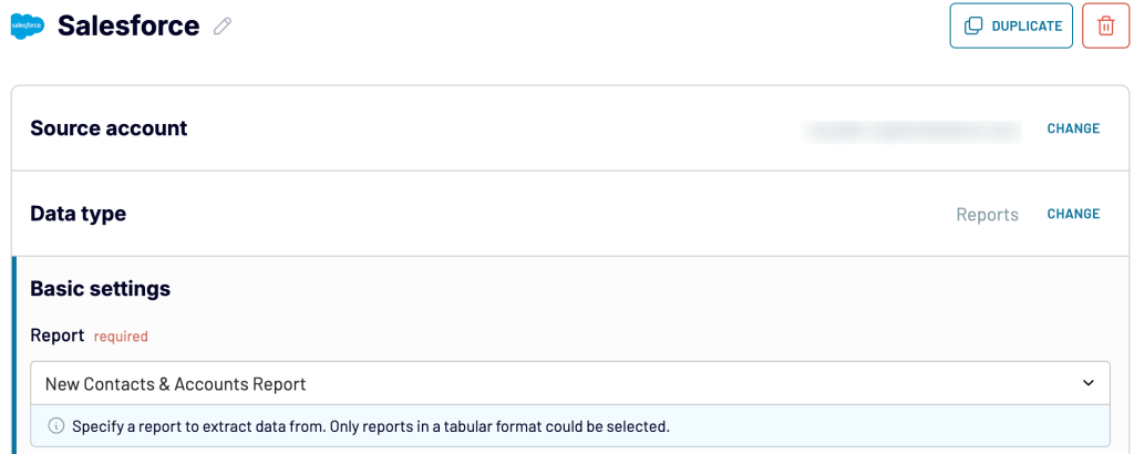 1. Adjusting Salesforce source settings with Coupler.io