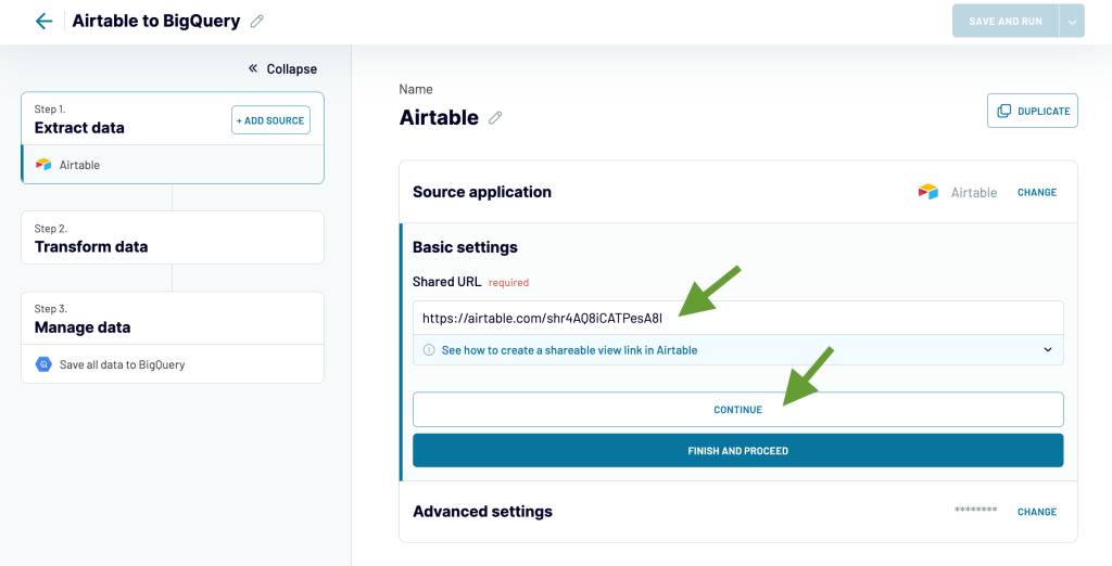 1. Coupler.io Airtable to bigQuery 1