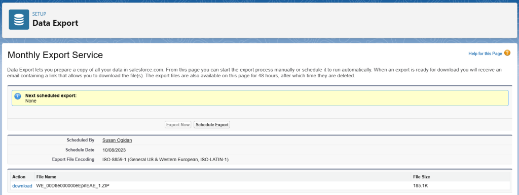 11 export started