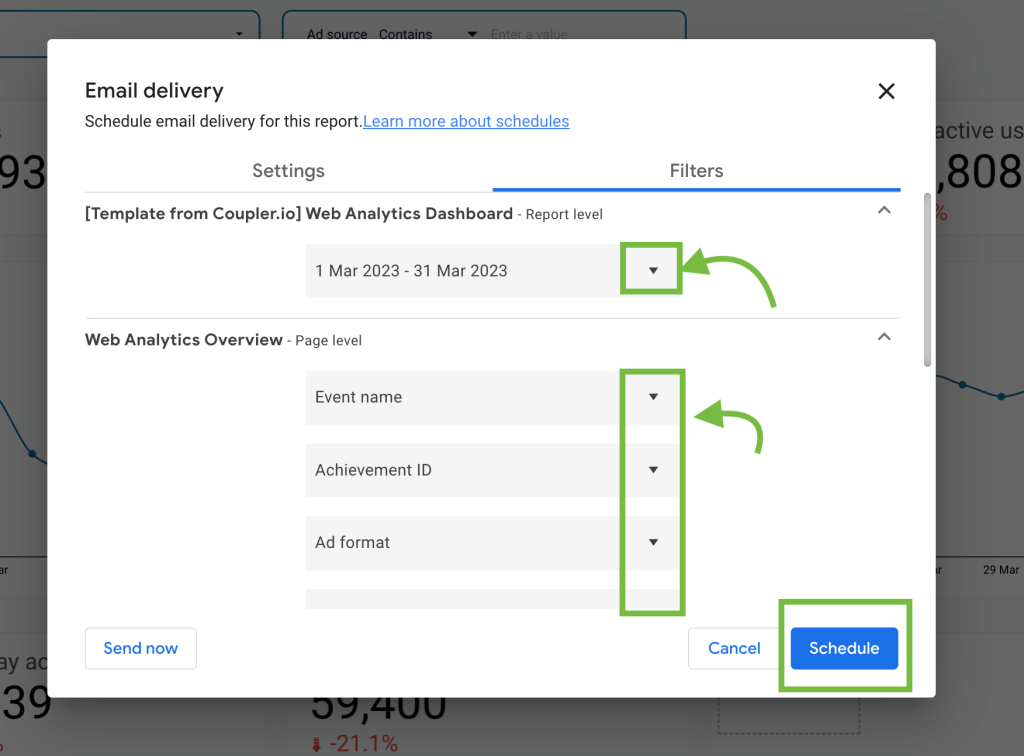 image_tooltip 12 email delivery filters looker studio