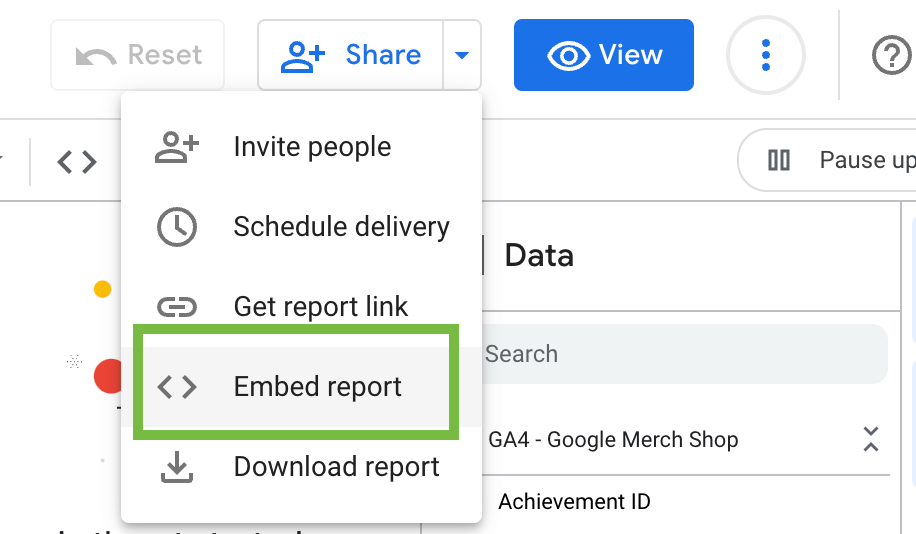 image_tooltip 15 share embed report looker studio