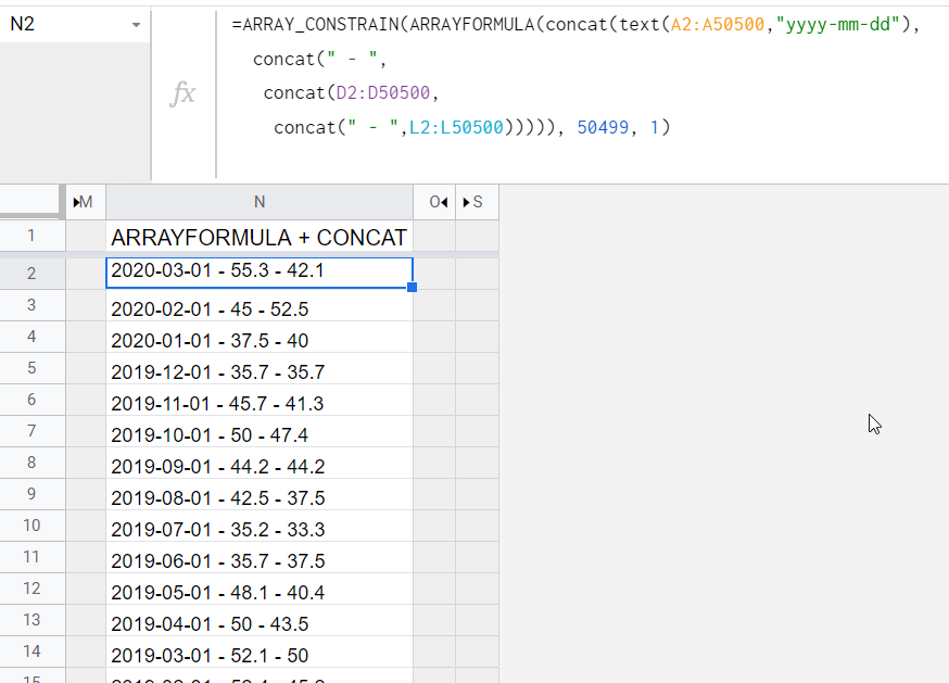 16 arrayformula concat