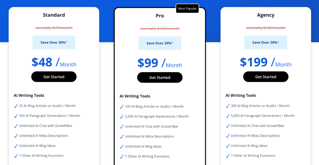 18 growthbarseo pricing