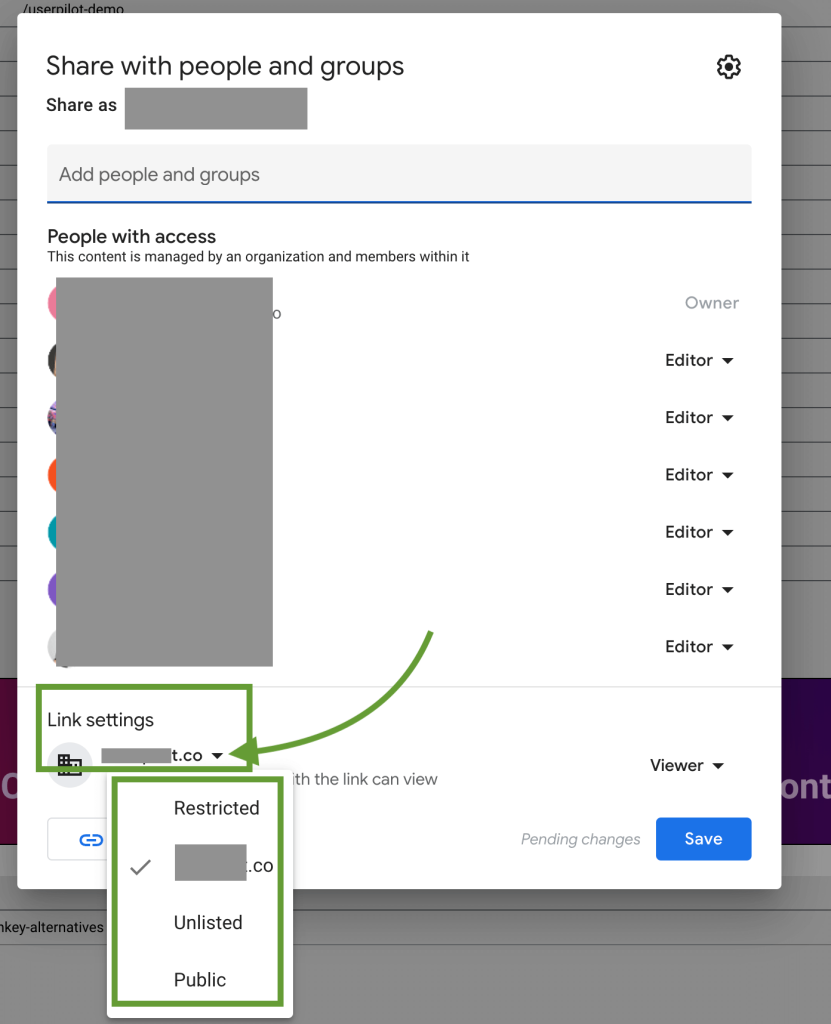 2 link settings share looker studio