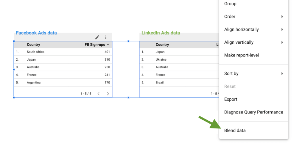 21. Blend data from multiple sources in Looker studio