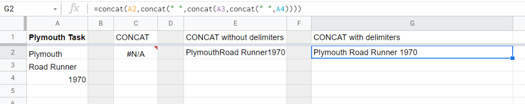 3 concat w delimiter