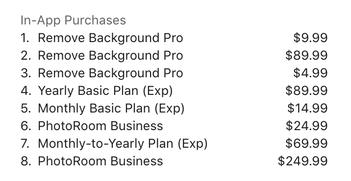 43 photoroom pricing