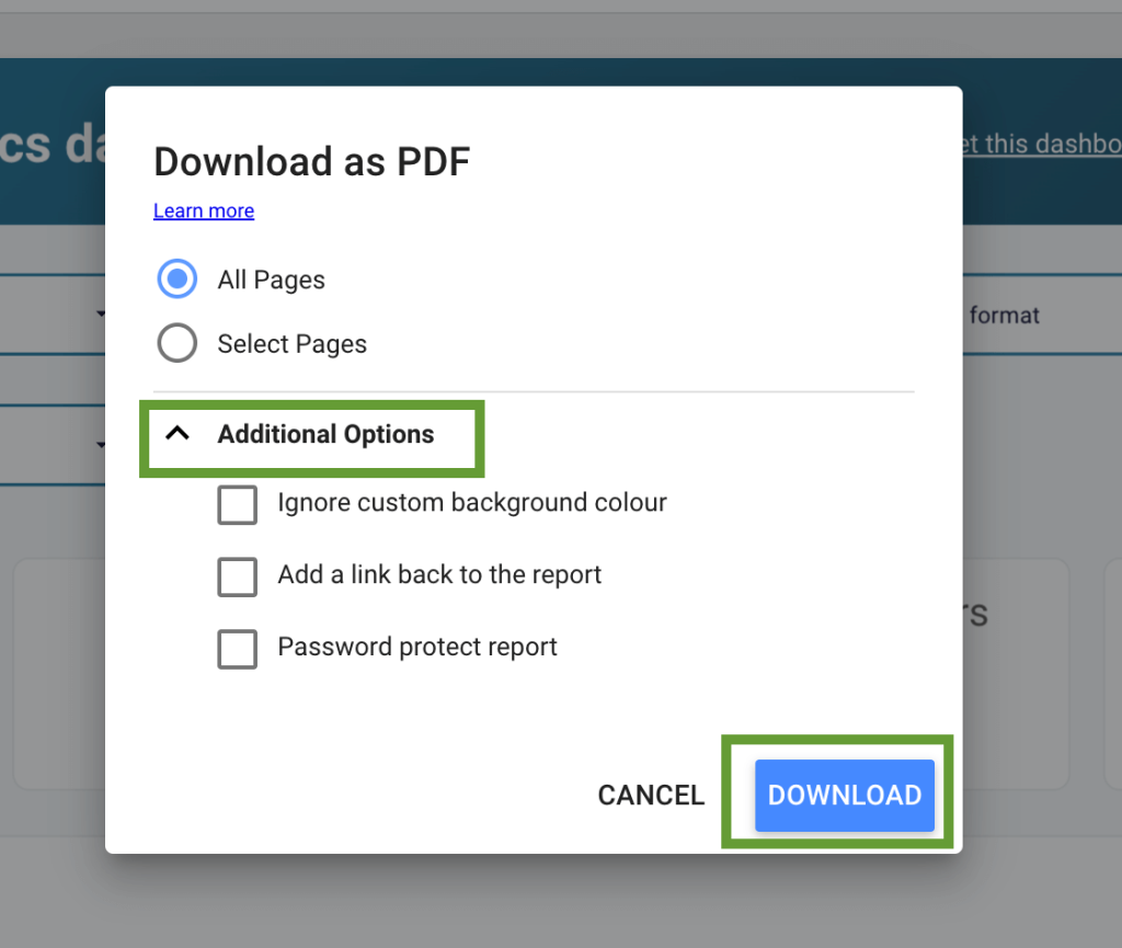 9 download pdf looker studio options