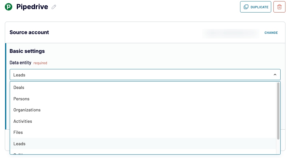 3 pipedrive data backup choose different data type from pipedrive
