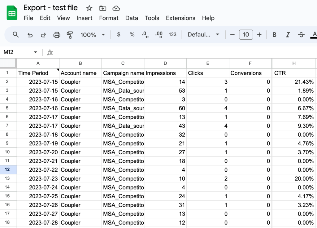 3. Bing Ads in Google Sheets