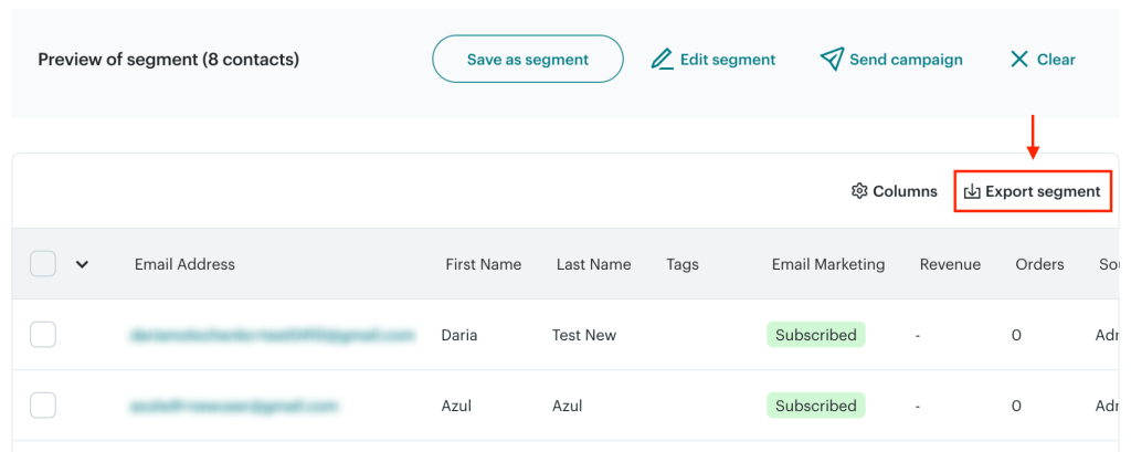 3.3 mailchimp group contacts export