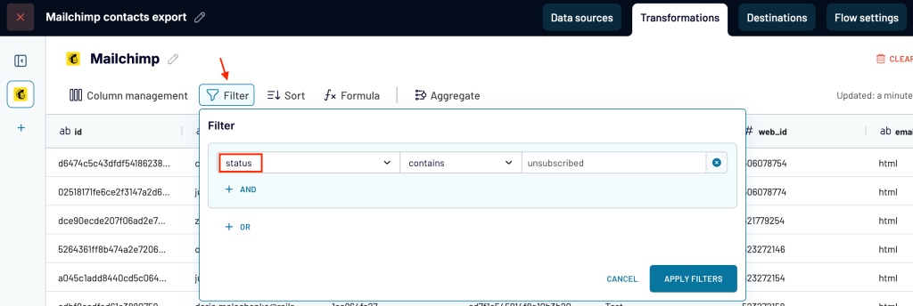 4 mailchimp filter contacts example