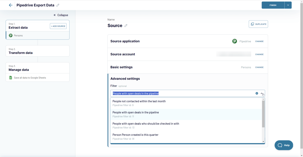 5 filter pipedrive export contacts