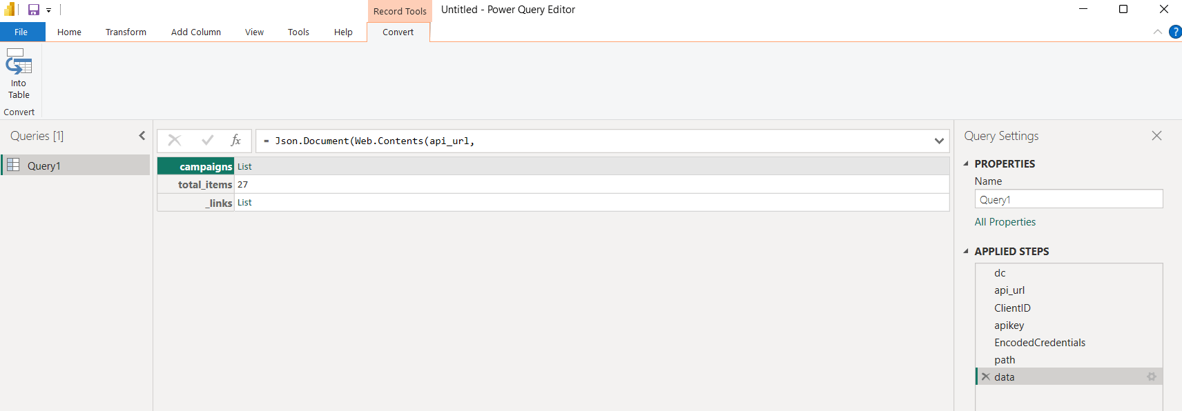6.4 power bi advanced editor consulta mailchimp resultado