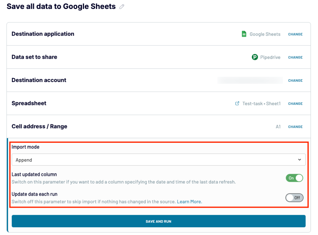 8 pipedrive data backup set up data import options in coupler