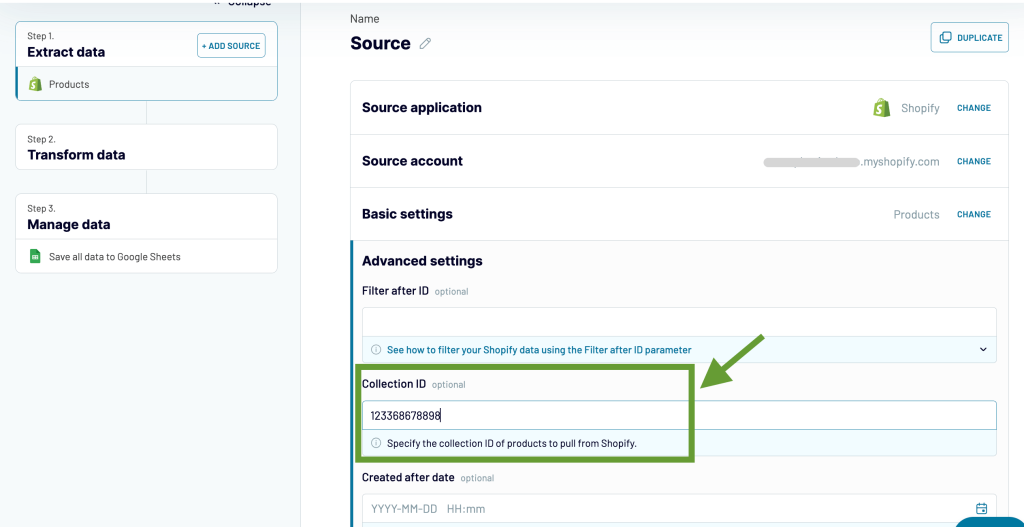 Tiny Shopify export collections