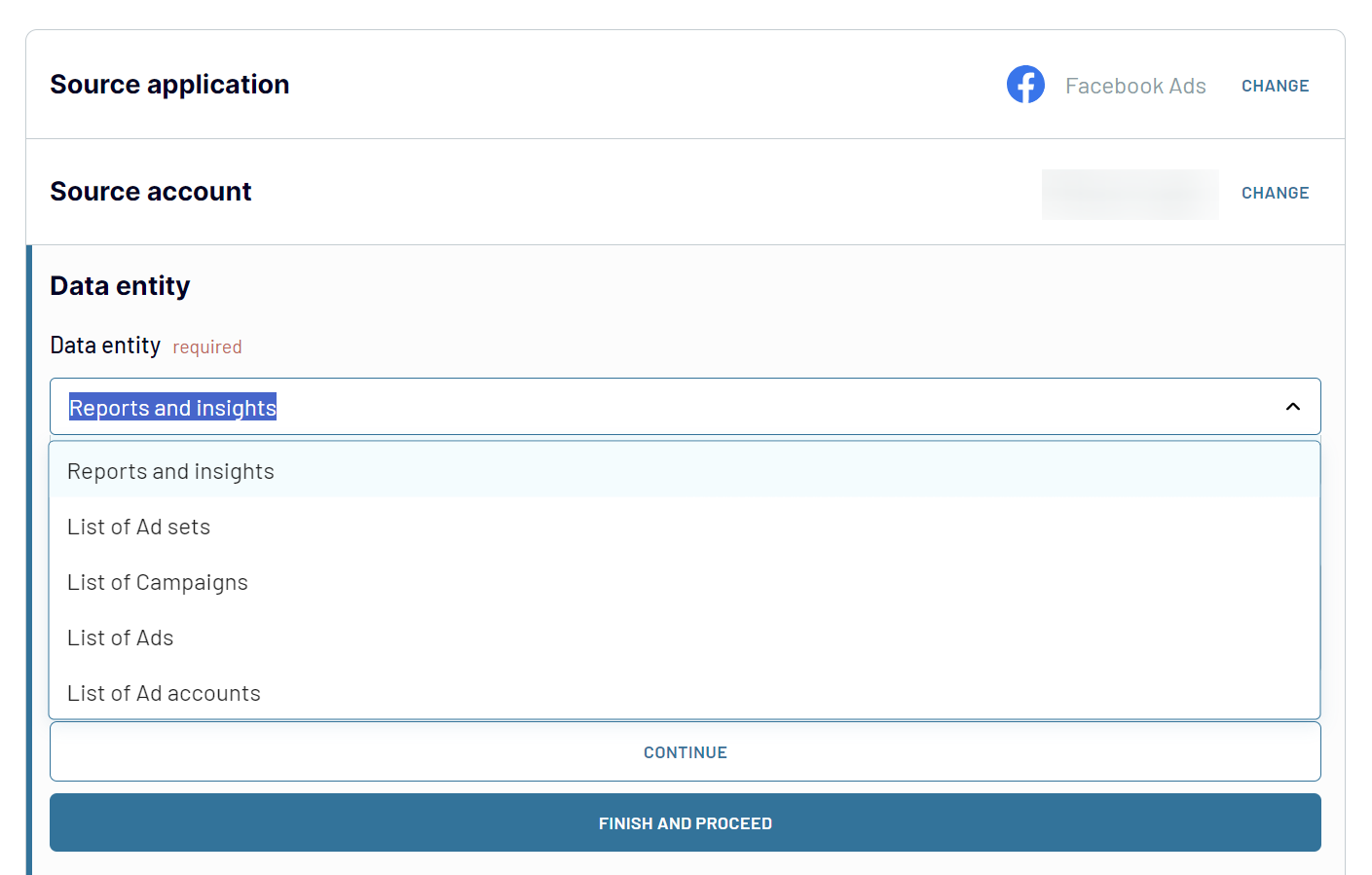 facebook ads exportar resultados acoplador de datos