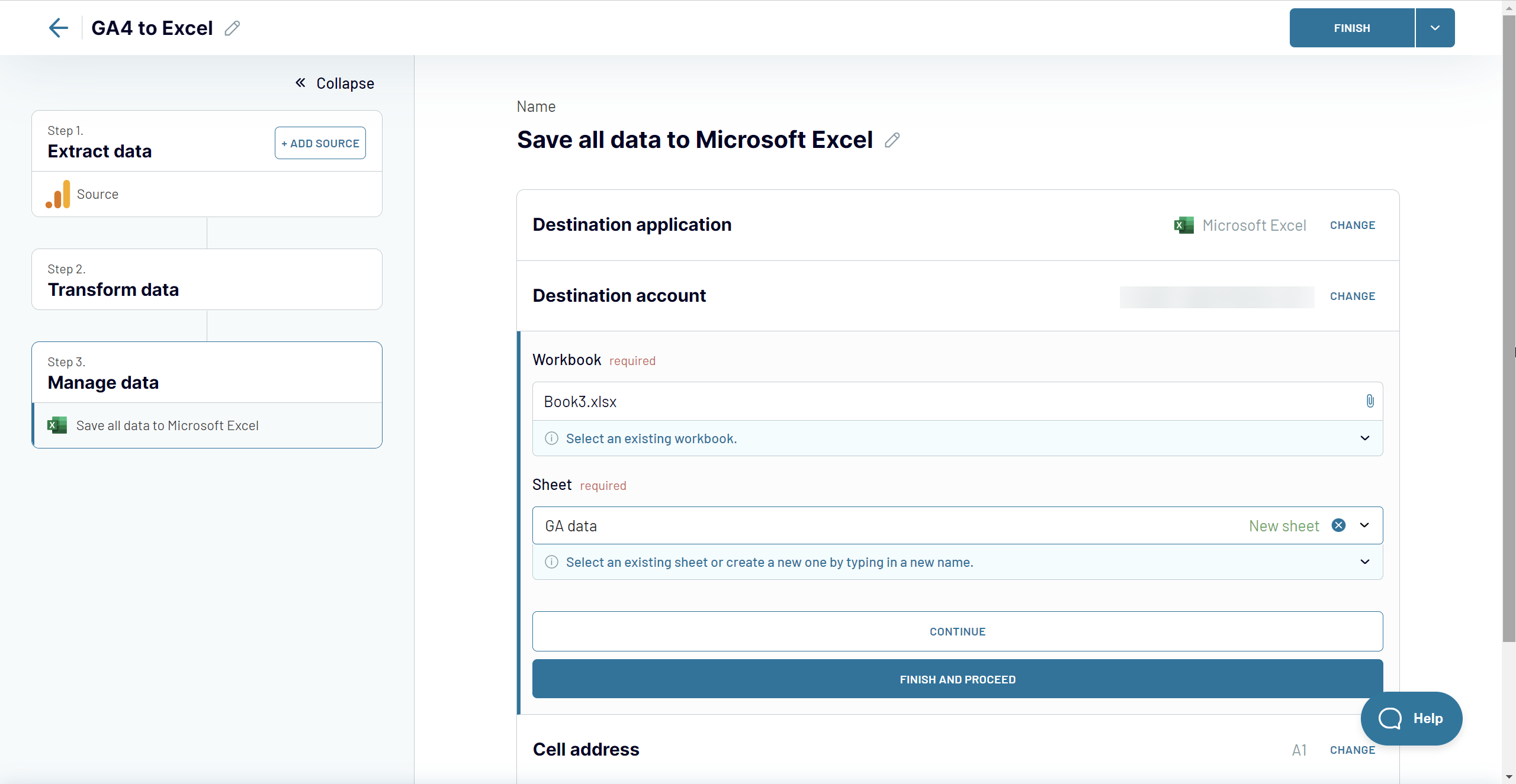 Paso 3 gestionar datos ga4 a excel