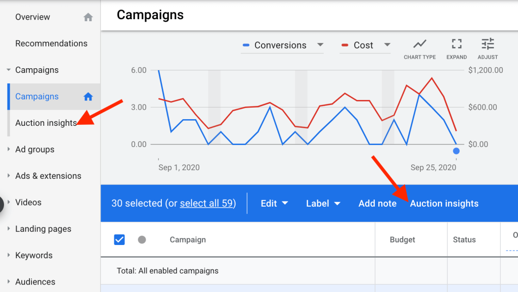 1. Google ads auction insights 1