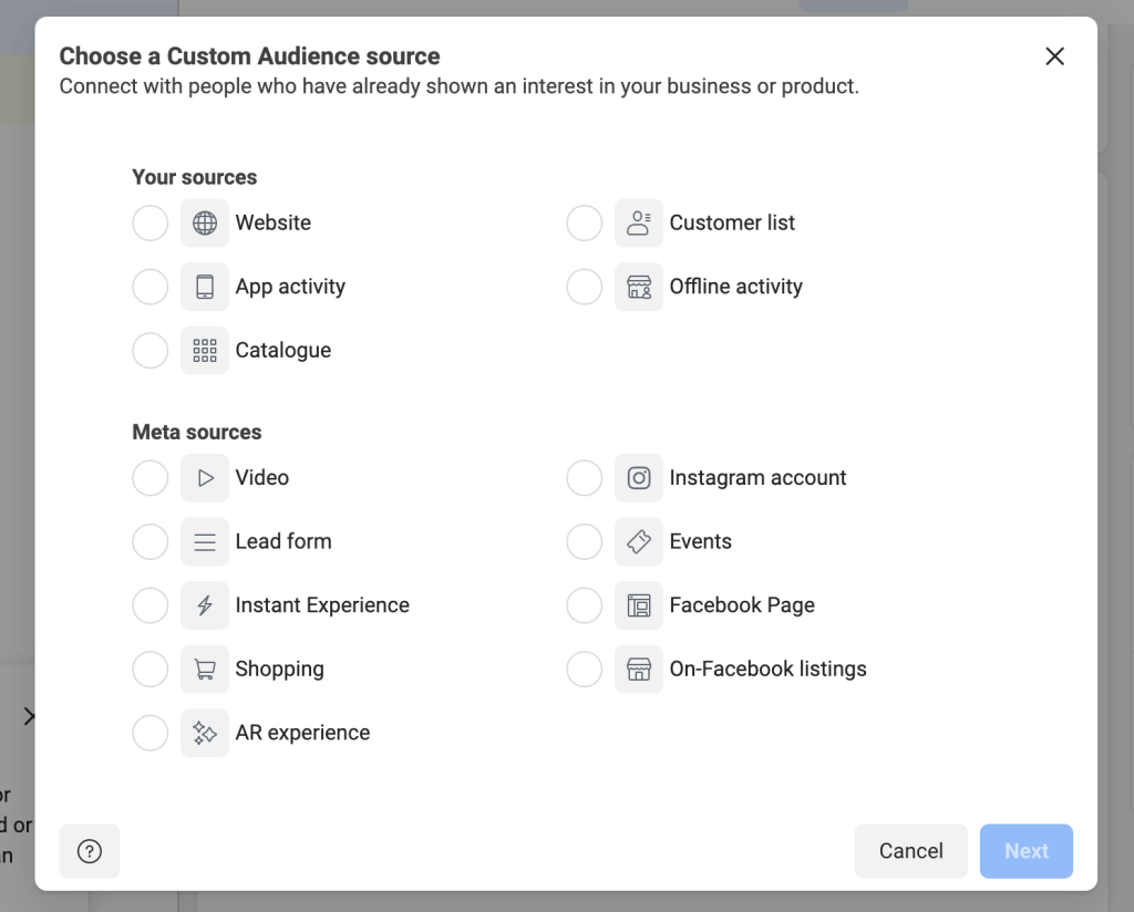 10 custom audience source
