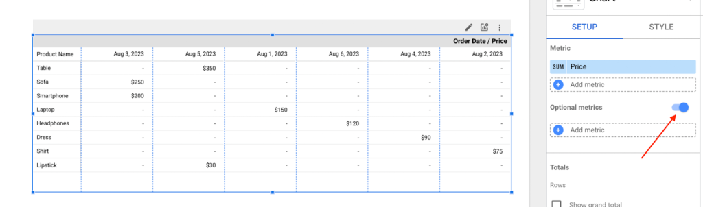 19 optional metrics