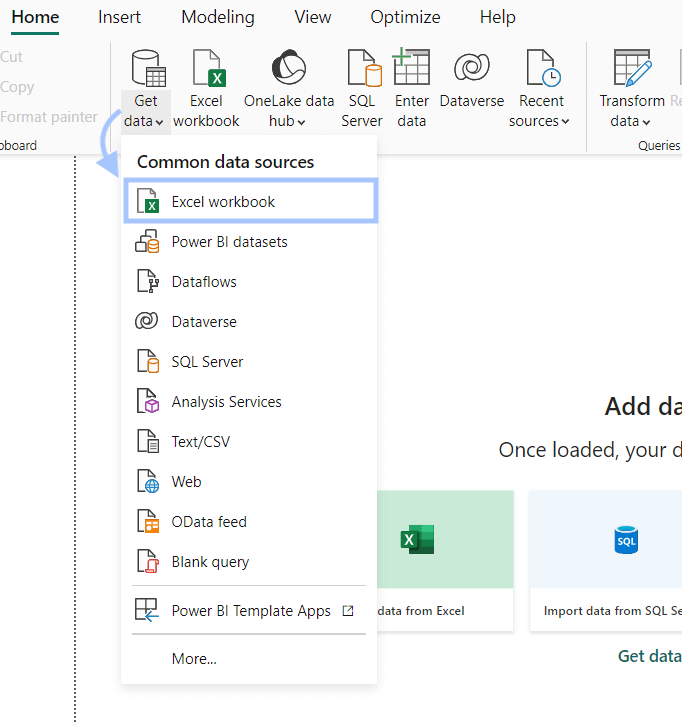 2 get data in power bi