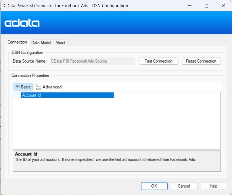 2.2 facebook ads power bi cdata configure connector