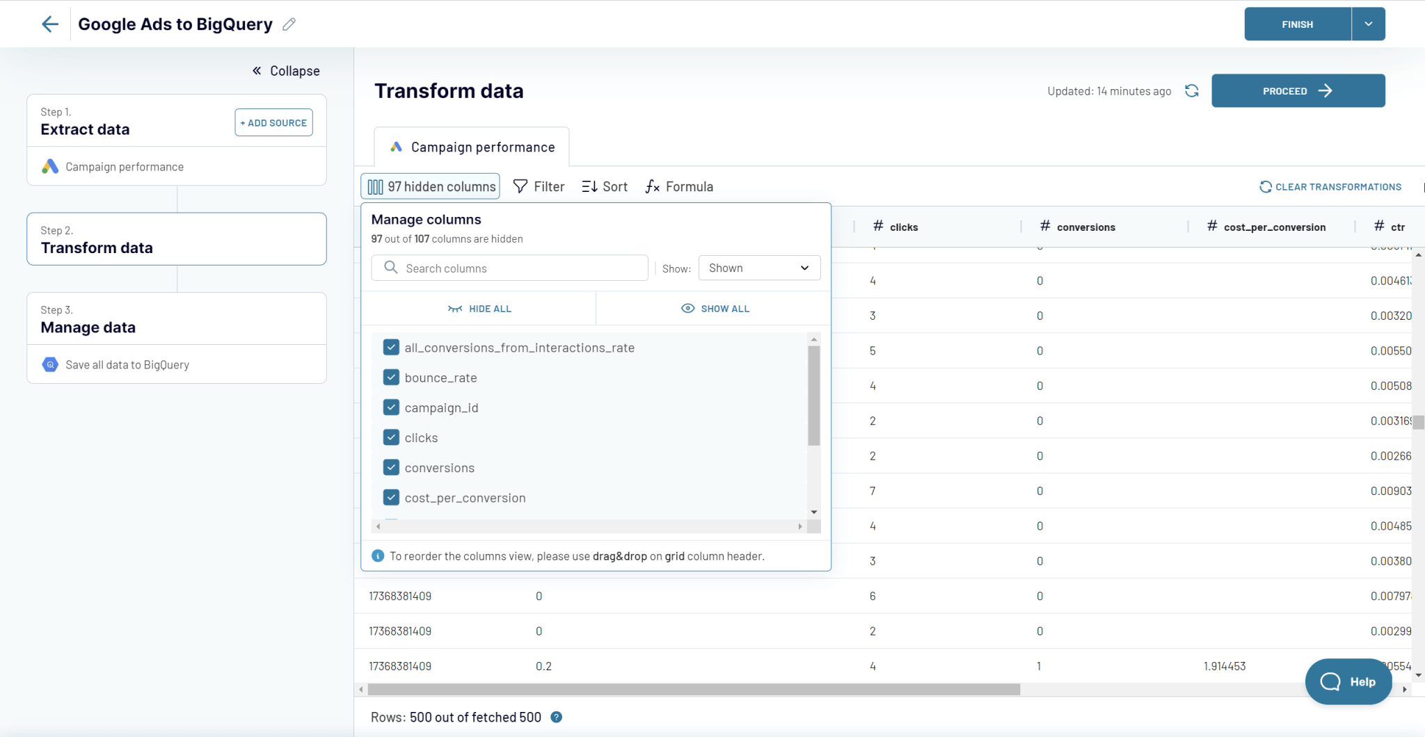 2.paso2 transformar datos google ads bigquery