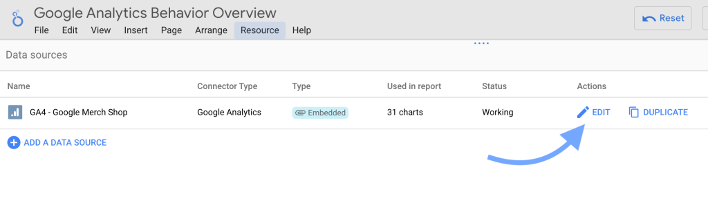 3 edit data source