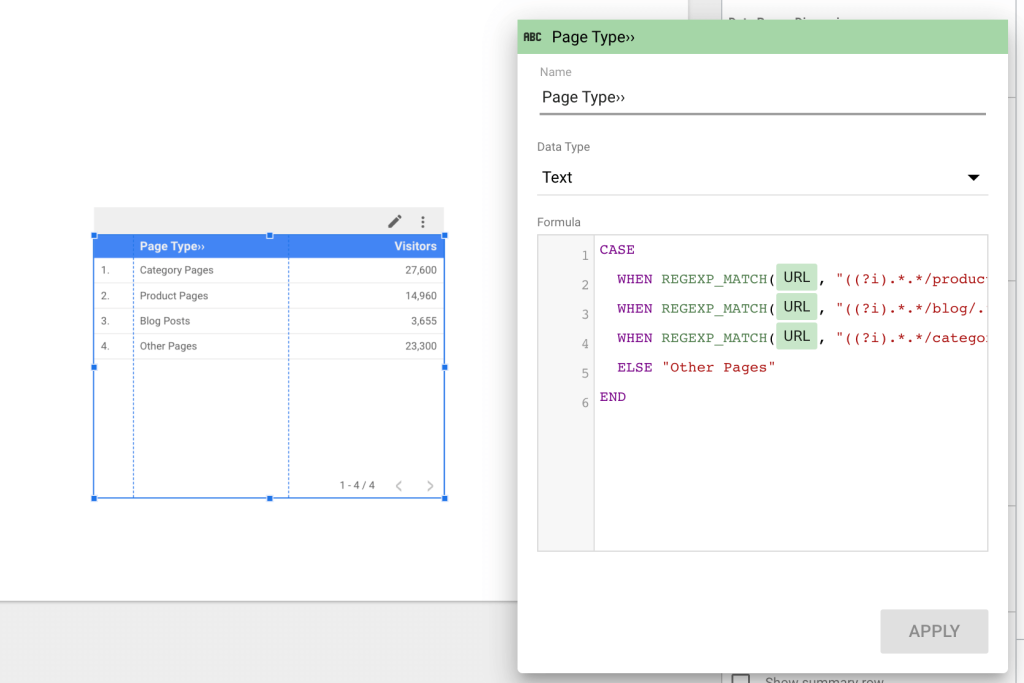31 looker studio calculated fields example to classify pages
