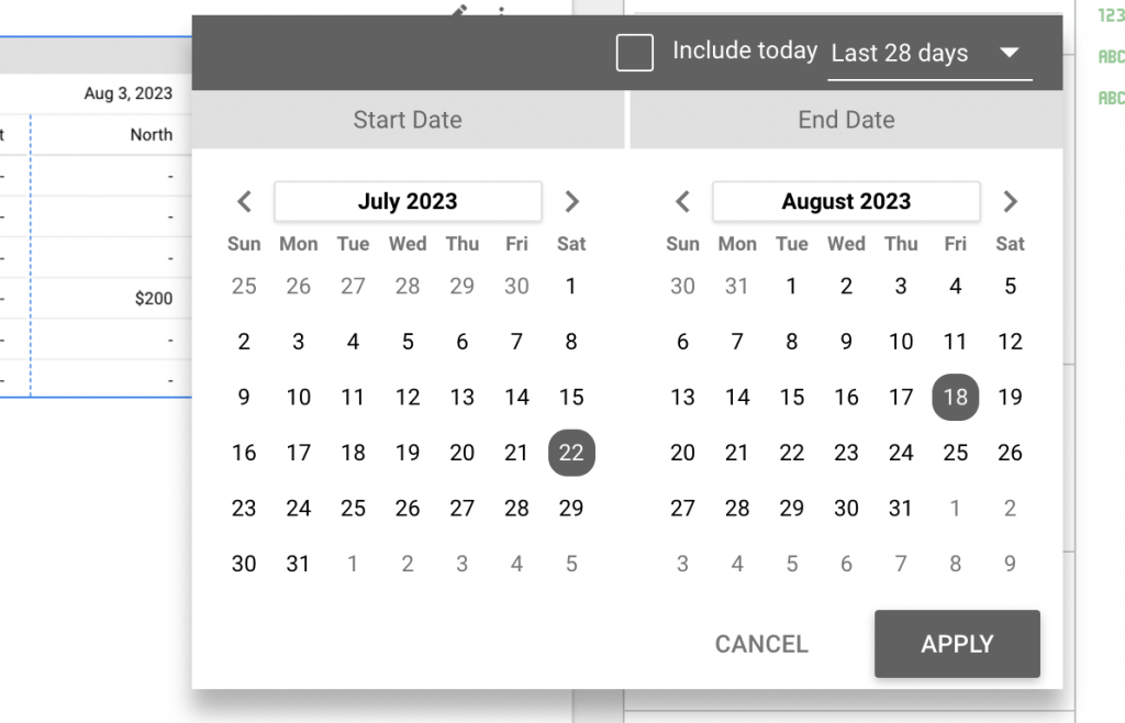 34 custom date range