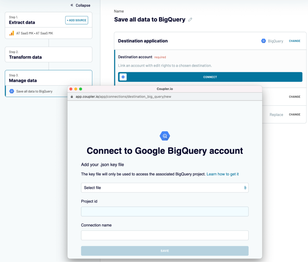5 connect bigquery data extract coupler