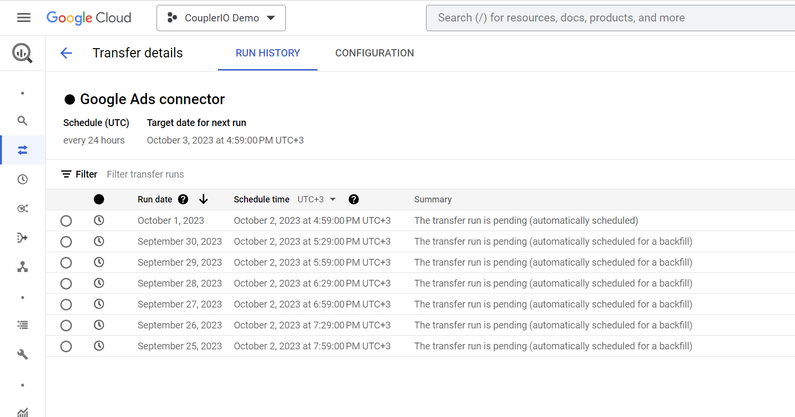 transferência de dados google ads bigquery 3