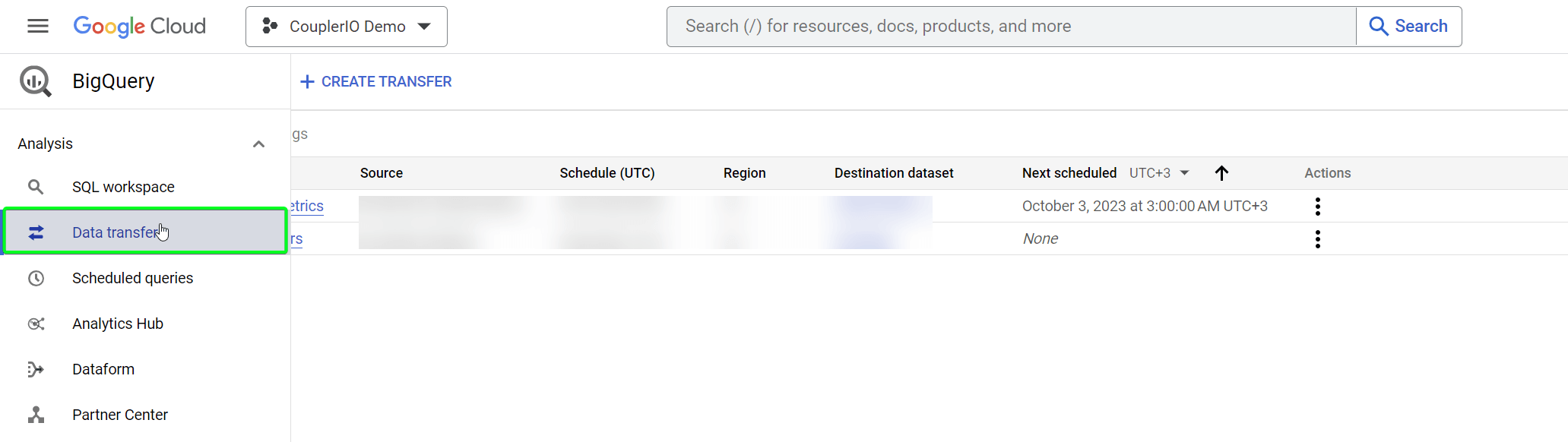 transferência de dados bigquery 2