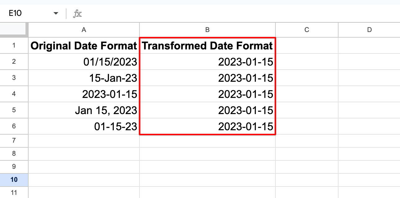 transformación de datos