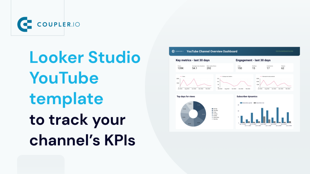 Looker Studio (Google Data Studio) YouTube template to track your channel’s metrics and KPIs