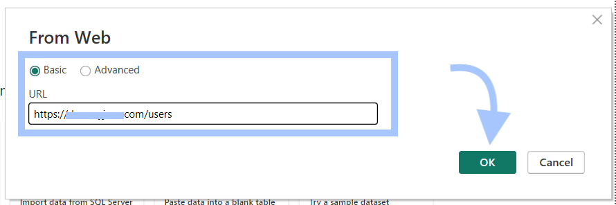 14 enter json url to import data