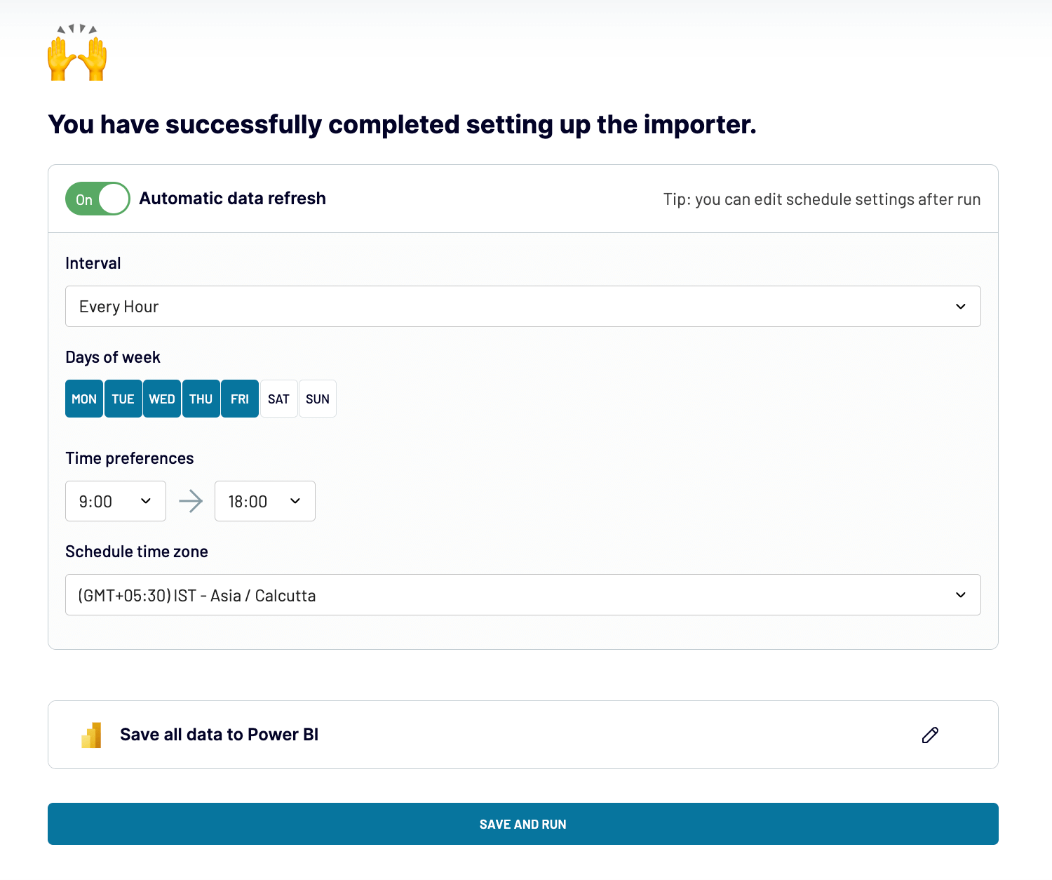 actualización automática de datos
