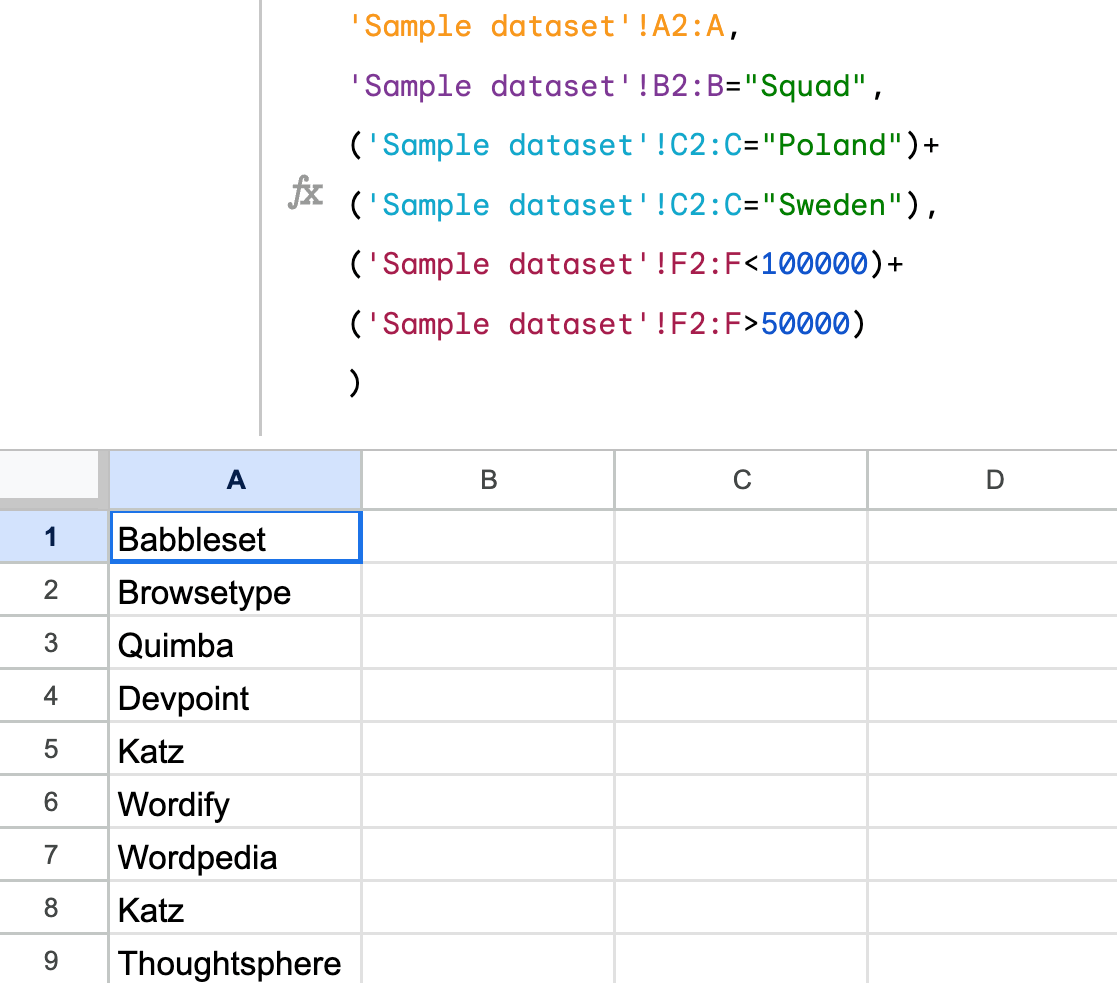 2 filter by multiple conditions or logic