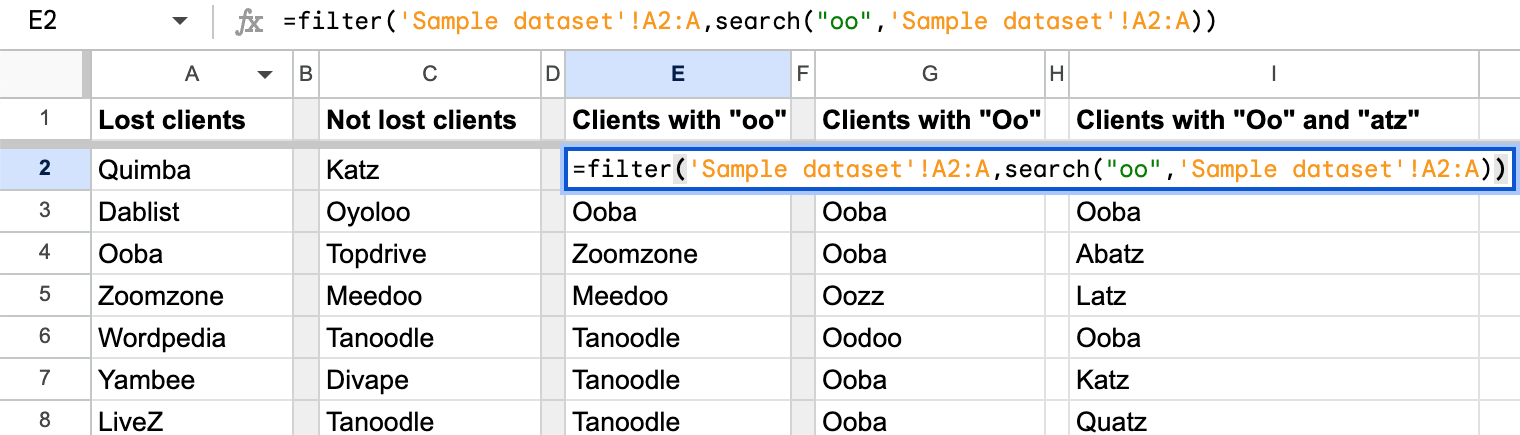 7 filter search