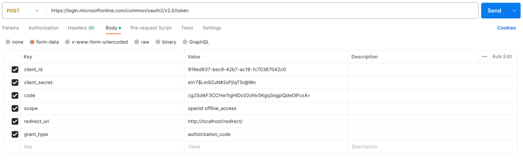 7 send request for access token