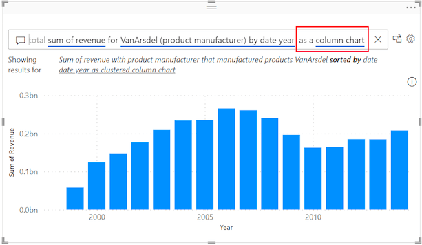 8 power bi q a column chart