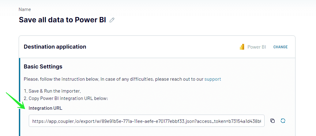 URL de integración
