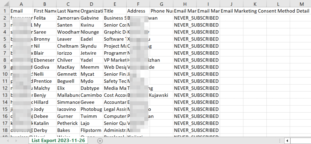21 export list