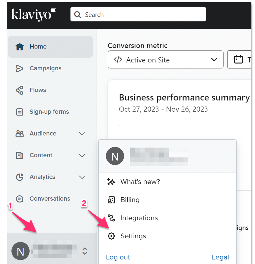 3 klaviyo account settings
