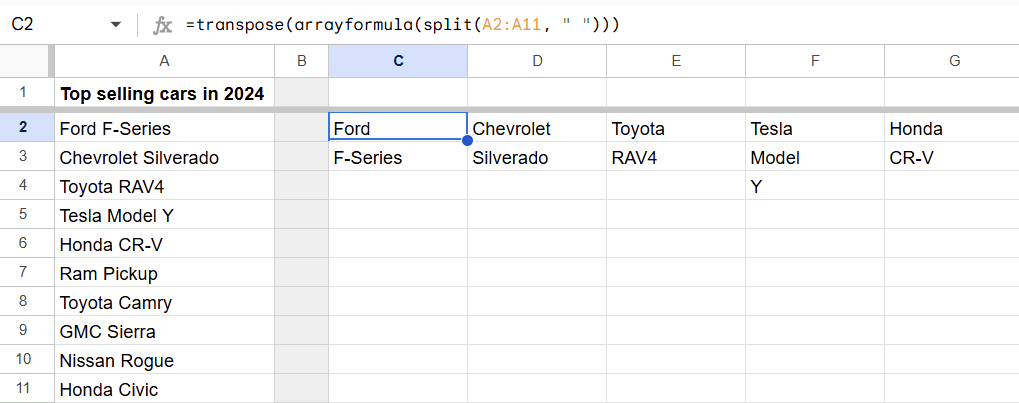 3.5.split data google sheets rows