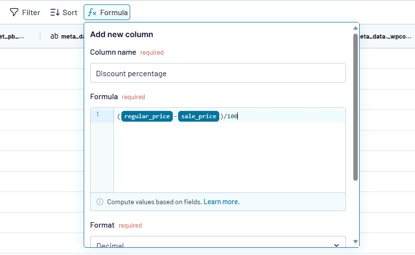4 create formula