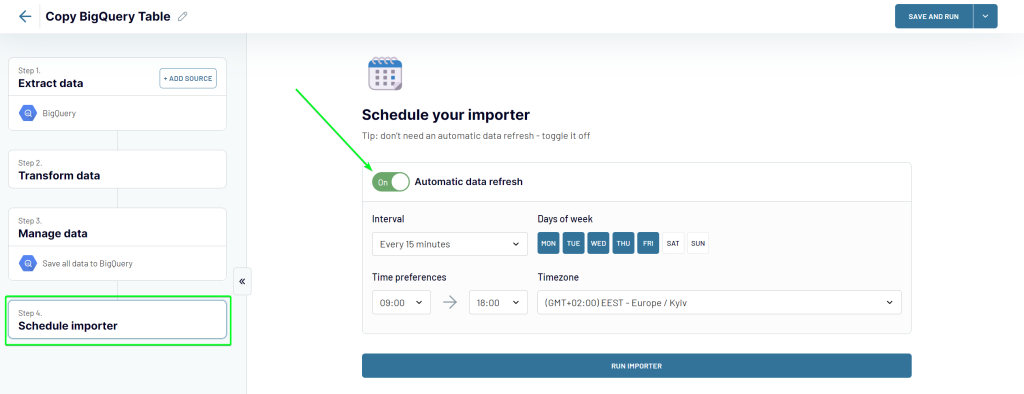 4.step4 bigquery copy table coupler schedule importer